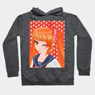 Winking Osana-Chan Art model by nyehnyehnyehmeow Hoodie